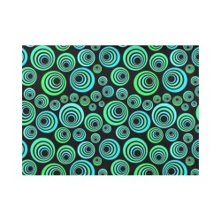 Retro Psychedelic Pretty Green Pattern Placemat 14’’ x 19’’ (Set of 4)