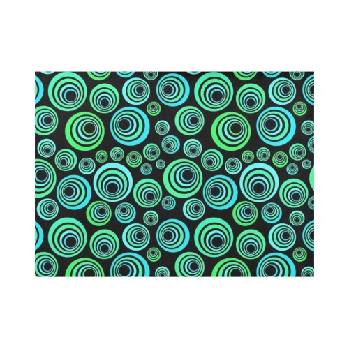 Retro Psychedelic Pretty Green Pattern Placemat 14’’ x 19’’ (Set of 4)