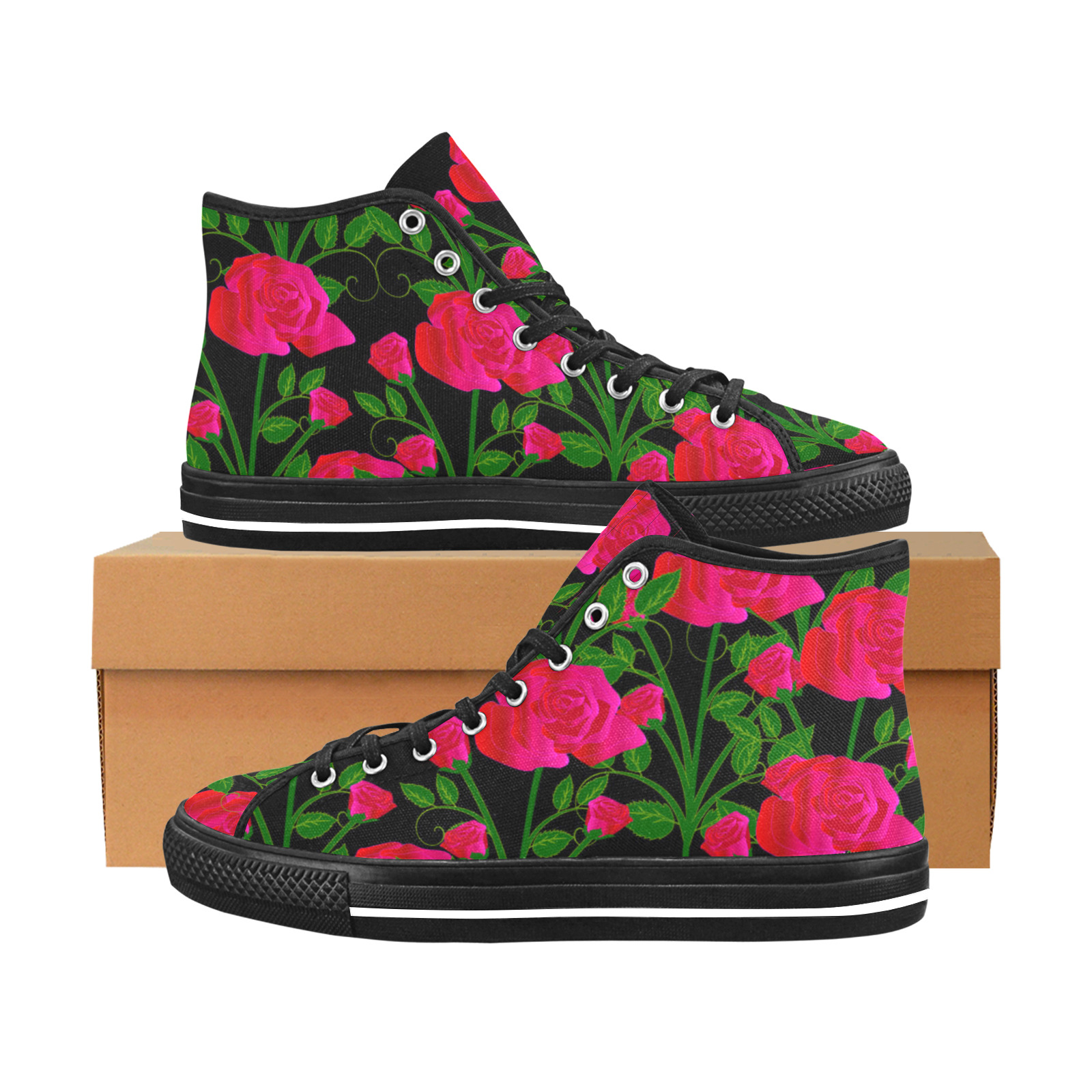 roses at night Vancouver H Women's Canvas Shoes (1013-1)
