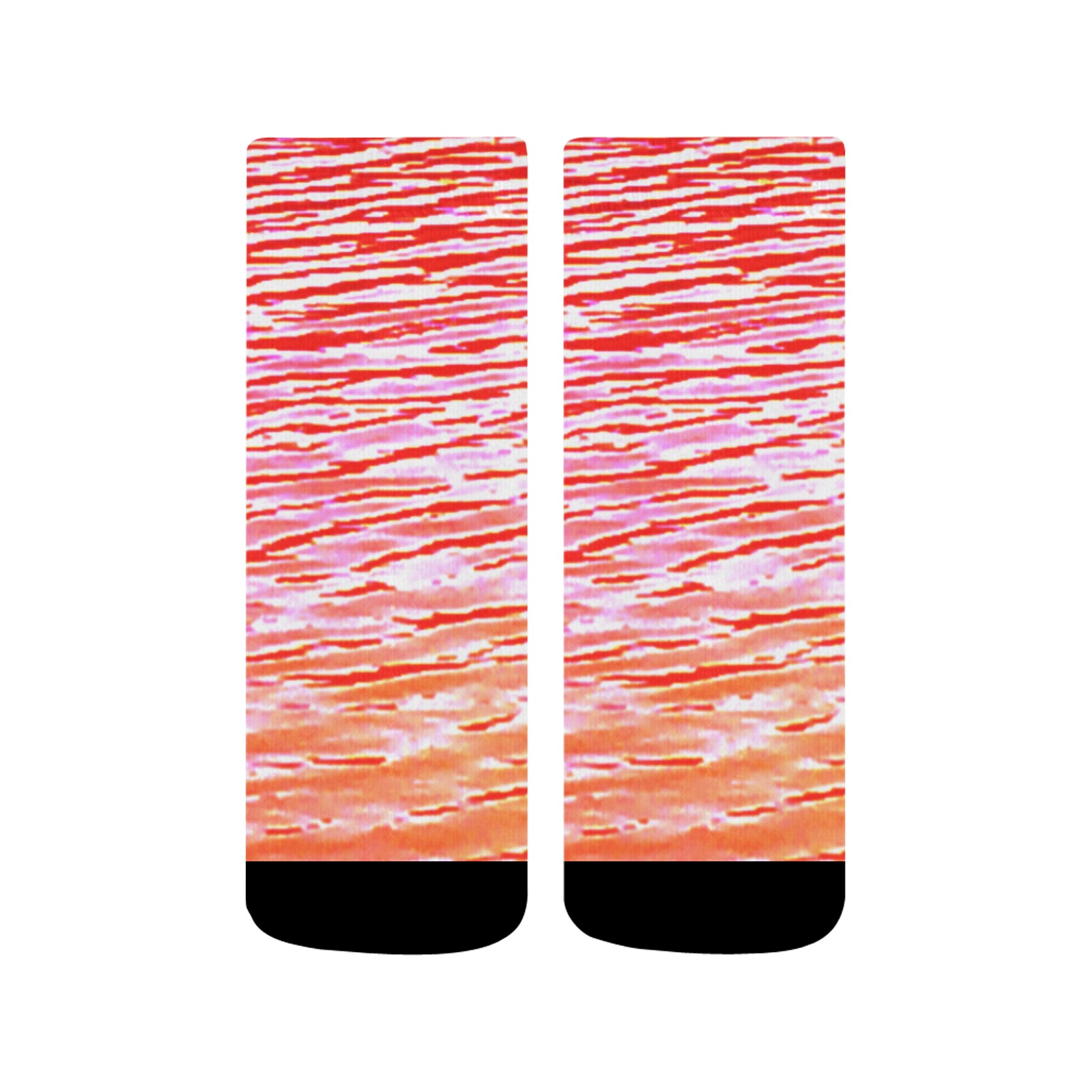 Orange and red water Quarter Socks