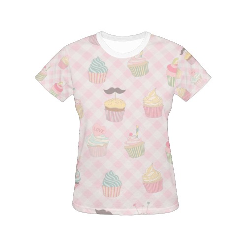 Cupcakes All Over Print T-Shirt for Women (USA Size) (Model T40)