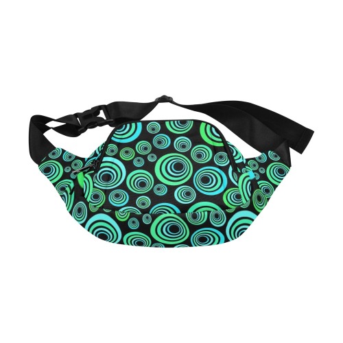 Retro Psychedelic Pretty Green Pattern Fanny Pack/Small (Model 1677)