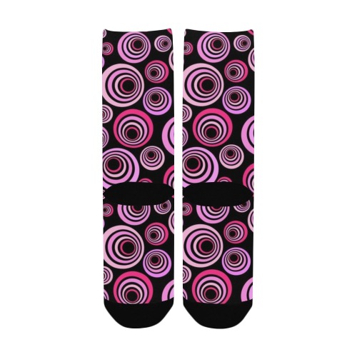 Retro Psychedelic Pretty Pink Pattern Women's Custom Socks