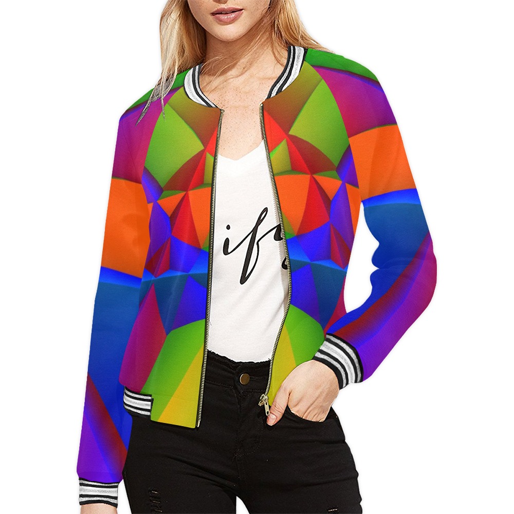 Circuses All Over Print Bomber Jacket for Women (Model H21)
