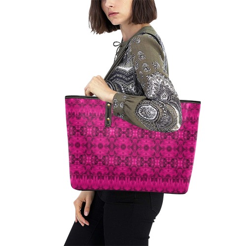 pink Chic Leather Tote Bag (Model 1709)