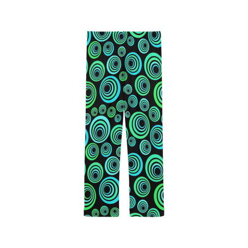 Retro Psychedelic Pretty Green Pattern Women's Pajama Trousers