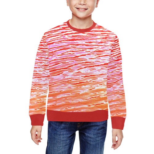 Orange and red water All Over Print Crewneck Sweatshirt for Kids (Model H29)