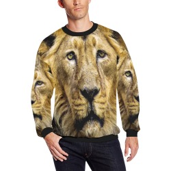 Face of Lion All Over Print Crewneck Sweatshirt for Men (Model H18)