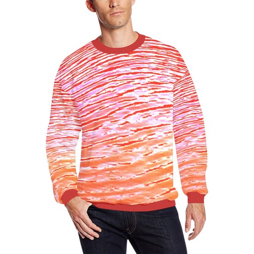Orange and red water All Over Print Crewneck Sweatshirt for Men (Model H18)