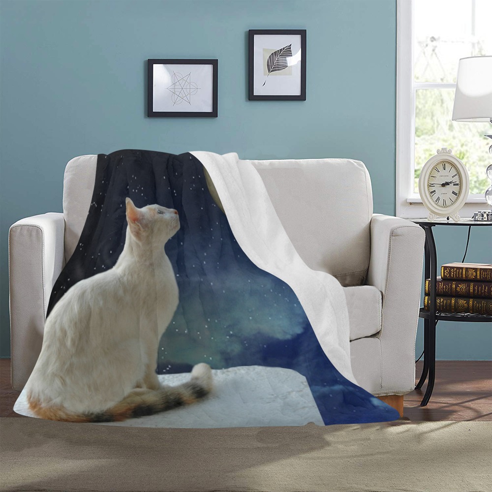 Cat and Moon Ultra-Soft Micro Fleece Blanket 50"x60"