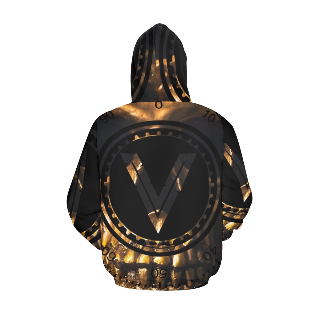 The Vault Gold All Over Print Hoodie for Men (USA Size) (Model H13)