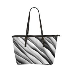 Monochrome Ink Leather Tote Bag/Large (Model 1651)