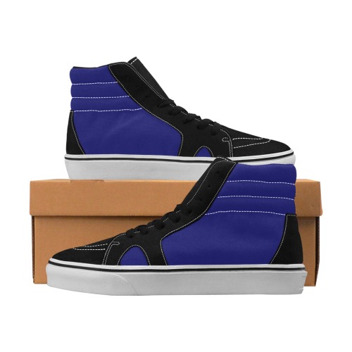 color midnight blue Men's High Top Skateboarding Shoes (Model E001-1)
