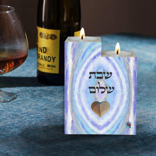 water shabbat candles Wooden Candle Holder (Without Candle)