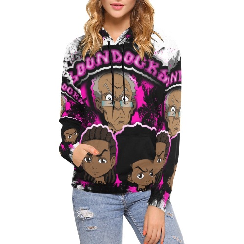 boondocks pinks hoodie design All Over Print Hoodie for Women (USA Size) (Model H13)