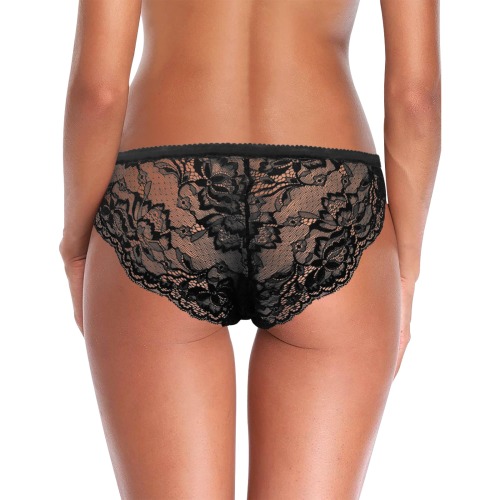 Orange and red water Women's Lace Panty (Model L41)