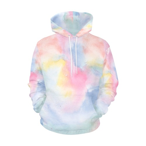 Colorful watercolor All Over Print Hoodie for Women (USA Size) (Model H13)