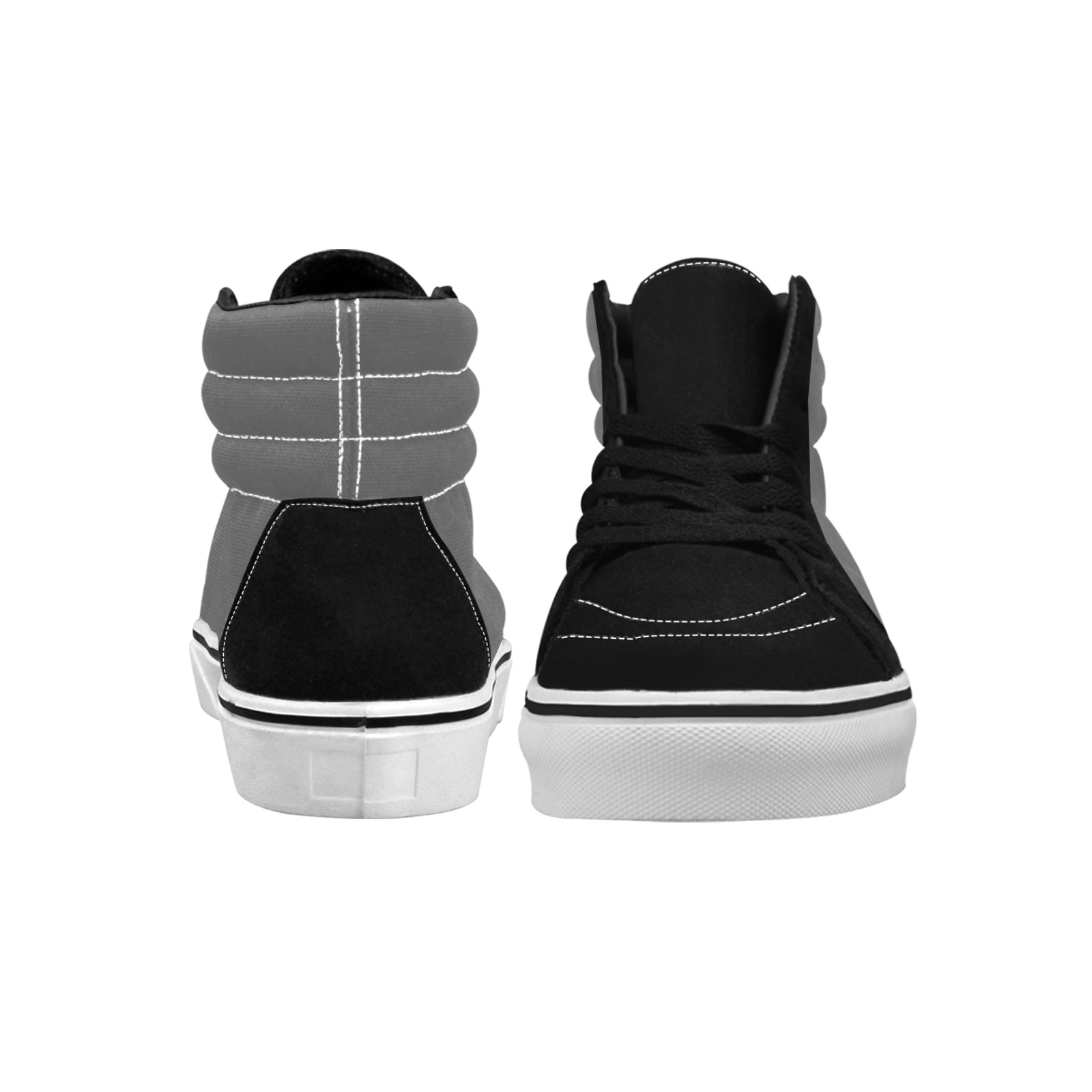 color dim grey Women's High Top Skateboarding Shoes (Model E001-1)