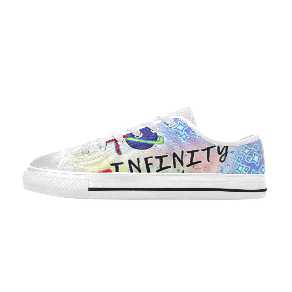 Infinity and Beyond White Men's Classic Canvas Shoes (Model 018)