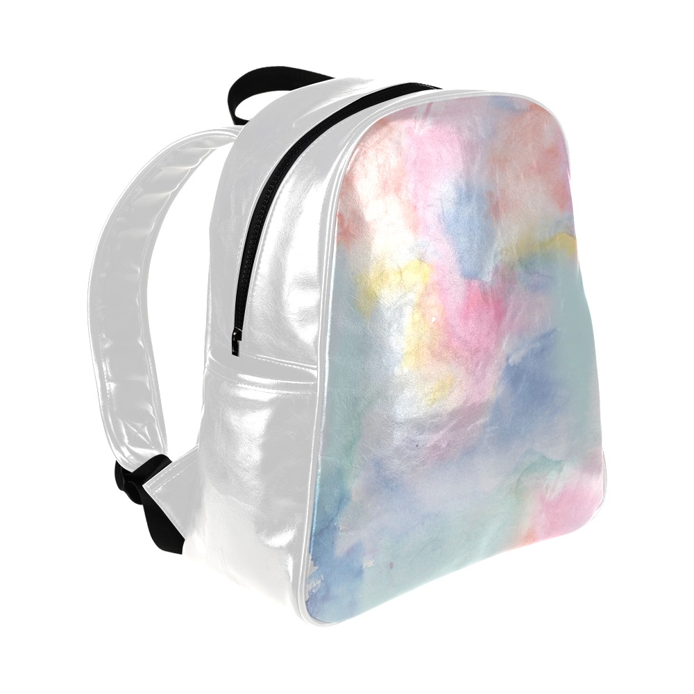 Colorful watercolor Multi-Pockets Backpack (Model 1636)