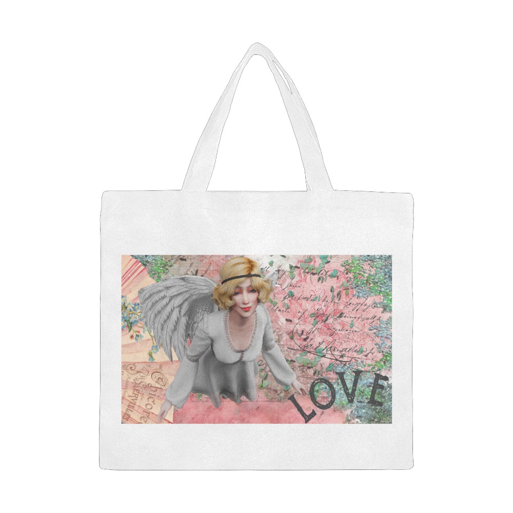 NEW valentine cupid pink 2 large tote Canvas Tote Bag/Large (Model 1702)