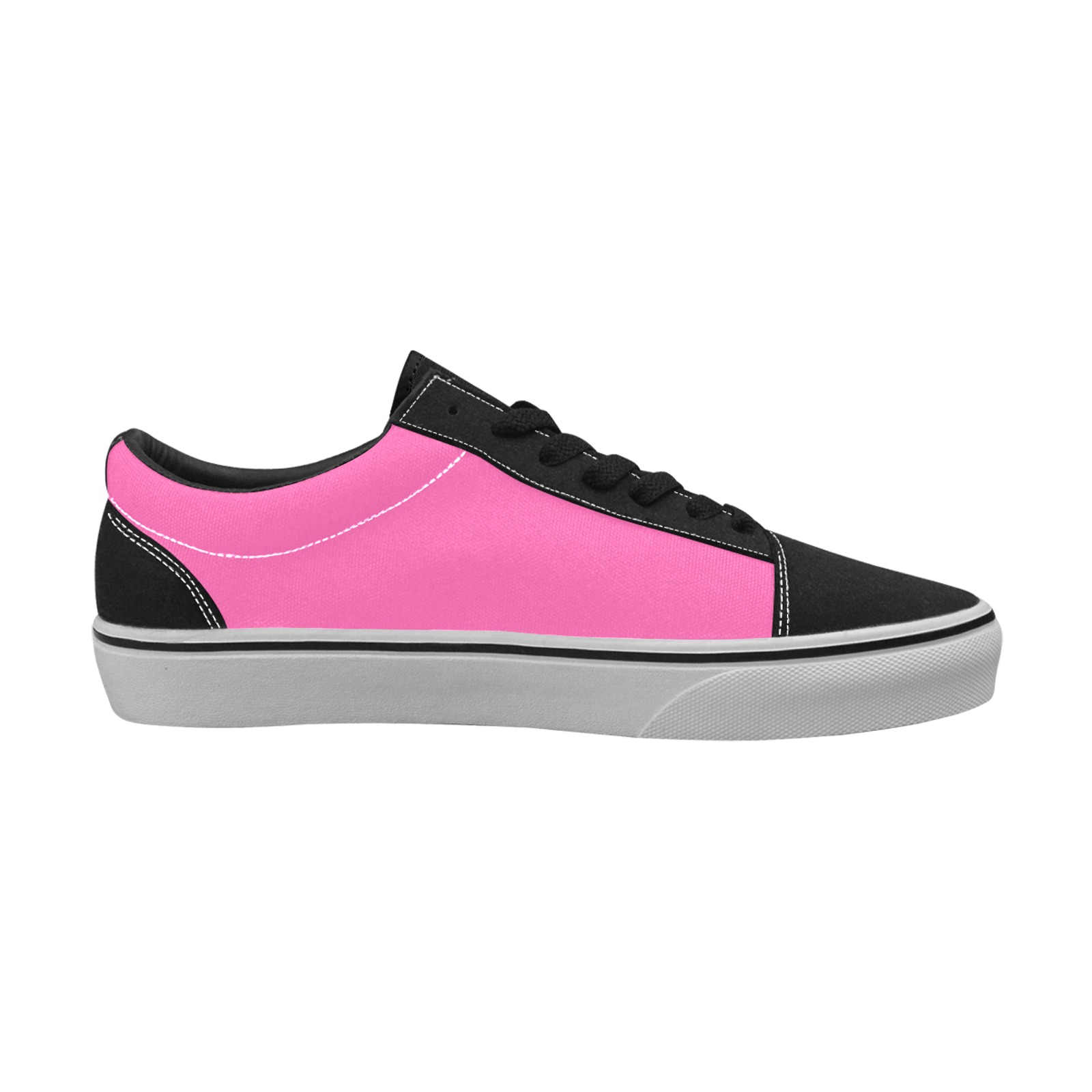 color hotpink Men's Low Top Skateboarding Shoes (Model E001-2)