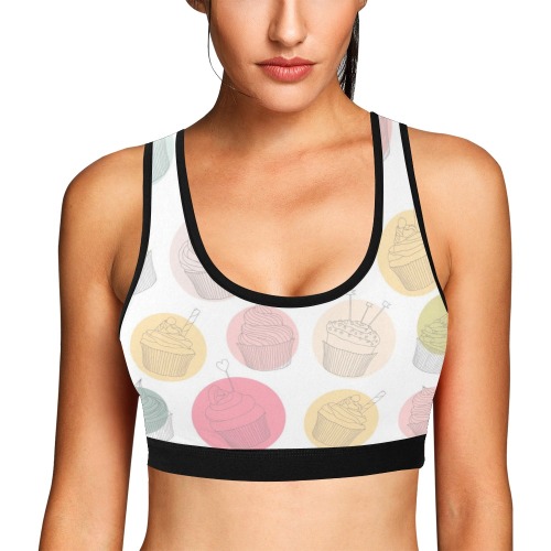 Colorful Cupcakes Women's All Over Print Sports Bra (Model T52)