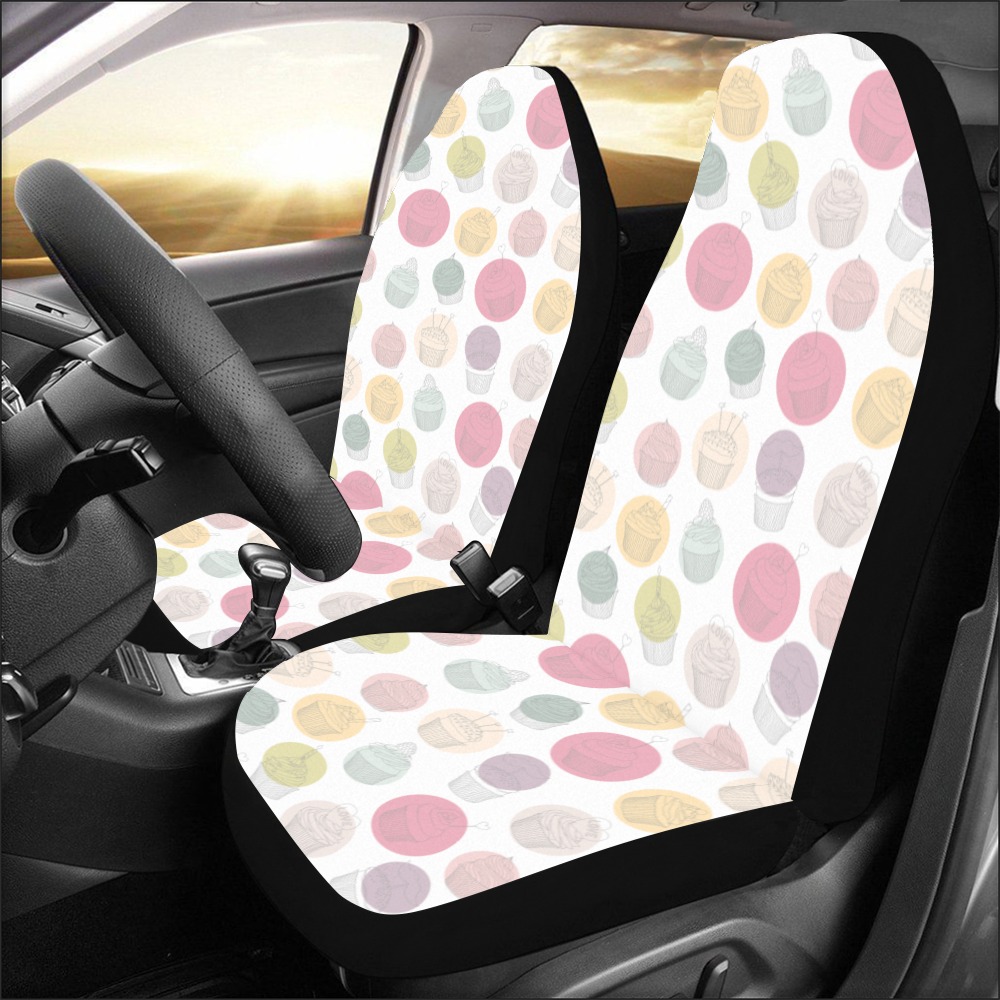 Colorful Cupcakes Car Seat Covers (Set of 2)
