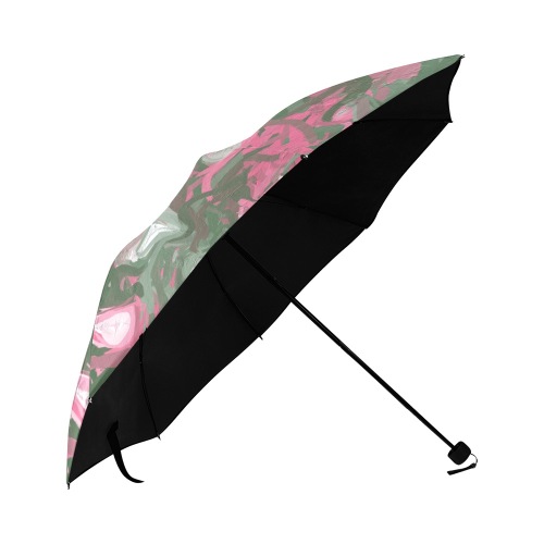 Pink, White and Green Abstract Anti-UV Foldable Umbrella (U08)