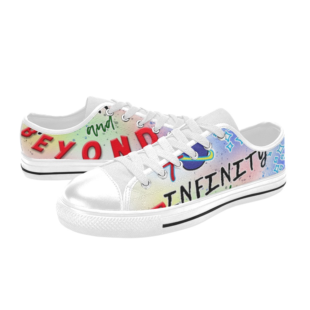 Infinity and Beyond White Men's Classic Canvas Shoes (Model 018)