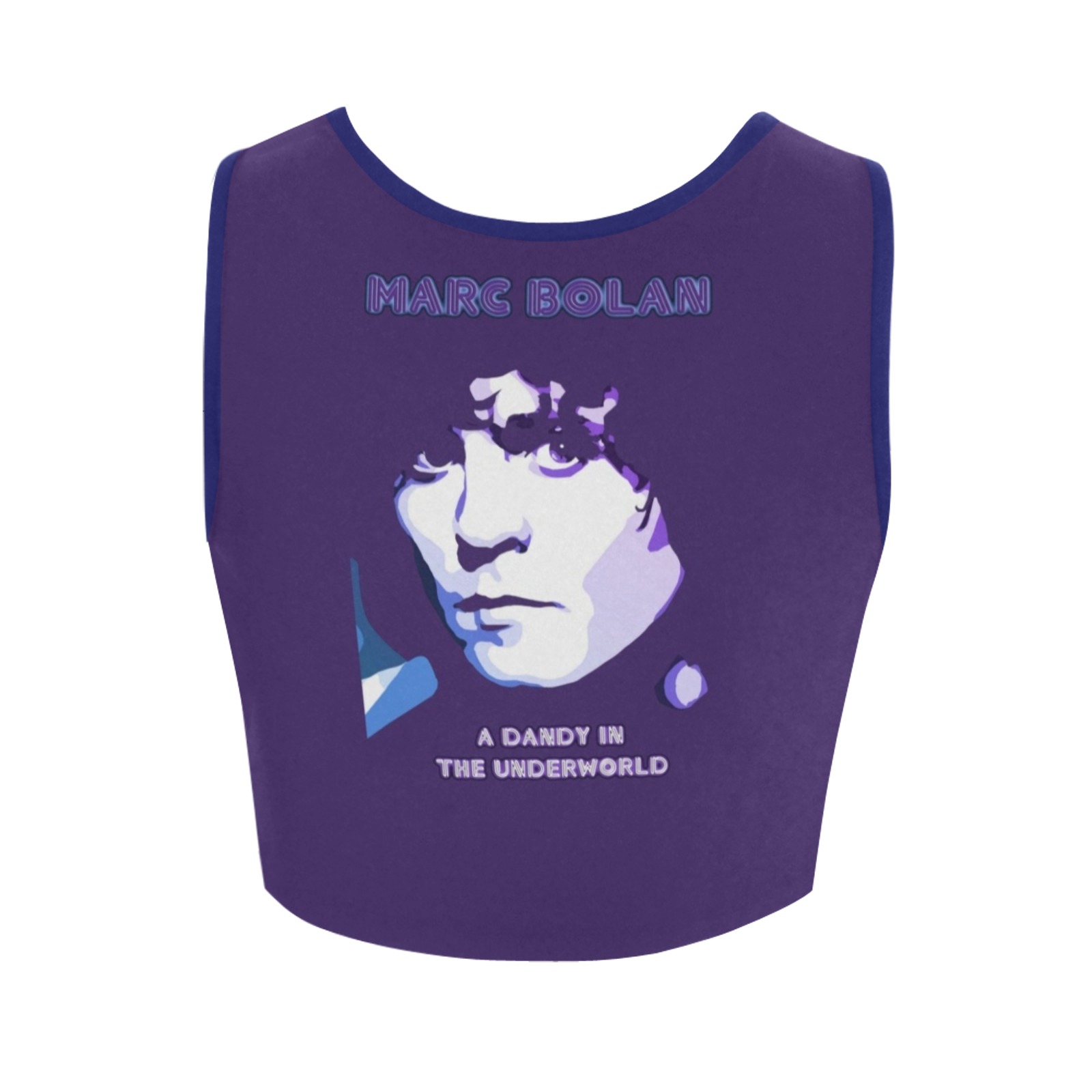 Marc Bolan & T.Rex Purple Dandy Art Crop Top Women's Crop Top (Model T42)