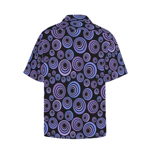 Retro Psychedelic Pretty Purple Pattern Hawaiian Shirt with Chest Pocket (Model T58)
