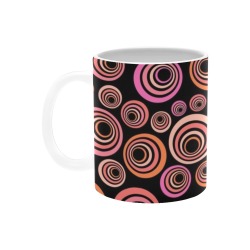 Retro Psychedelic Pretty Orange Pattern White Mug(11OZ)