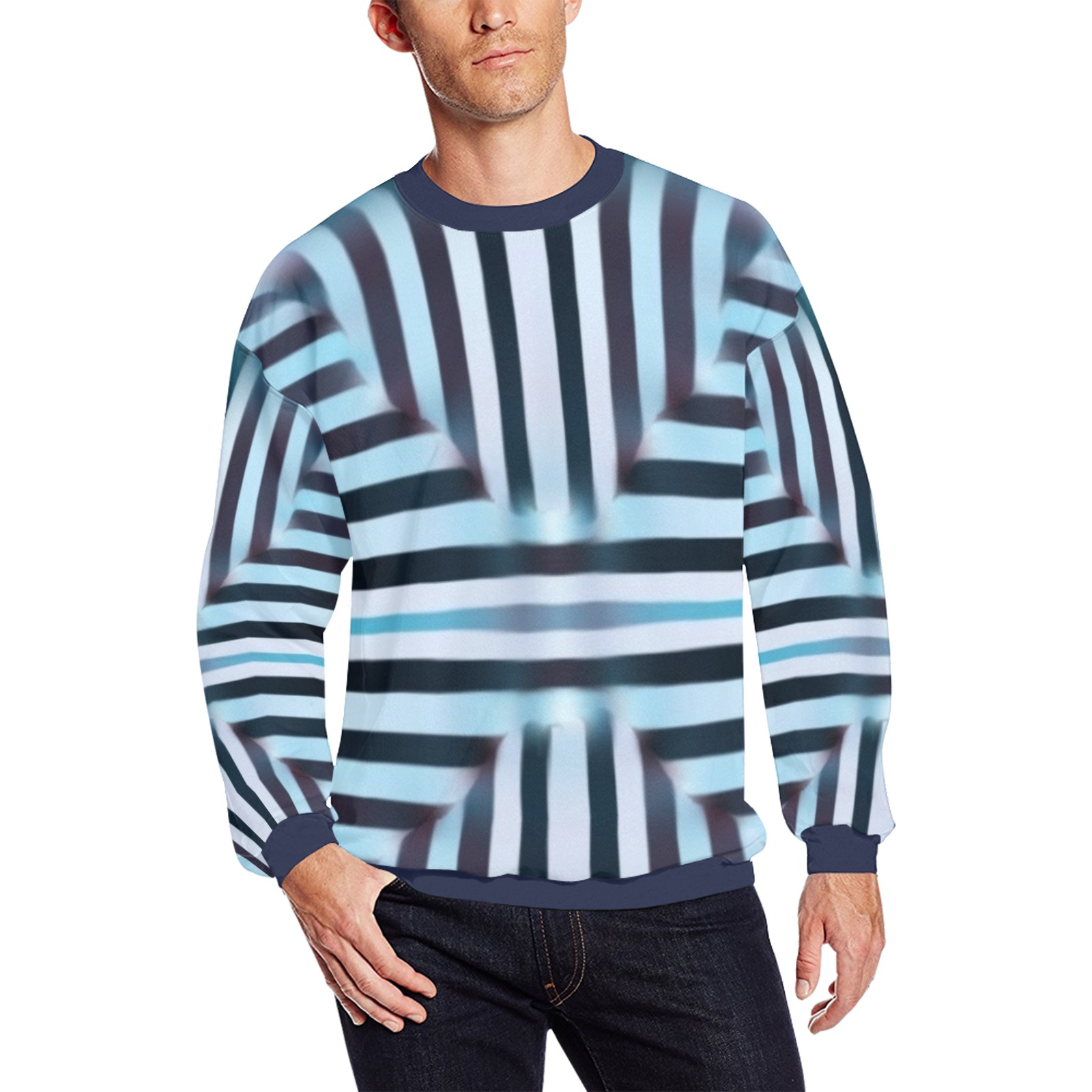 Time Zone All Over Print Crewneck Sweatshirt for Men (Model H18)