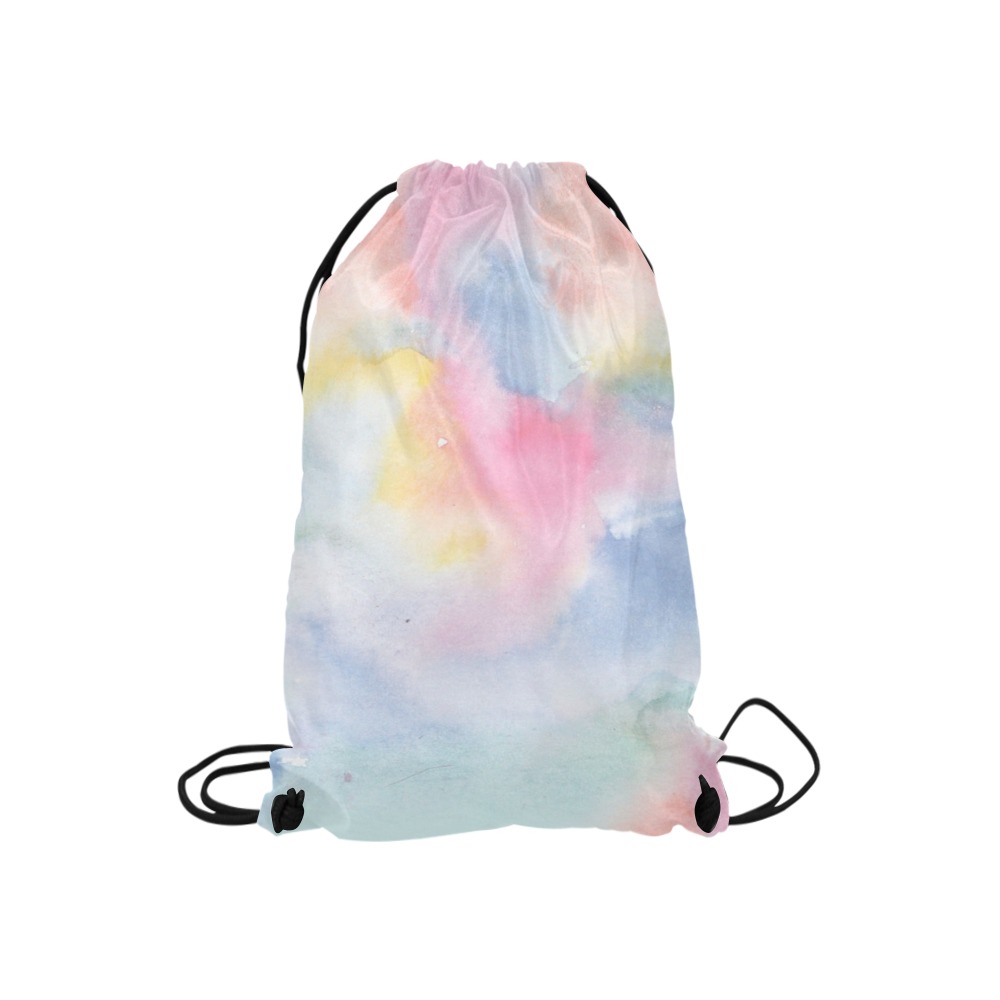 Colorful watercolor Small Drawstring Bag Model 1604 (Twin Sides) 11"(W) * 17.7"(H)