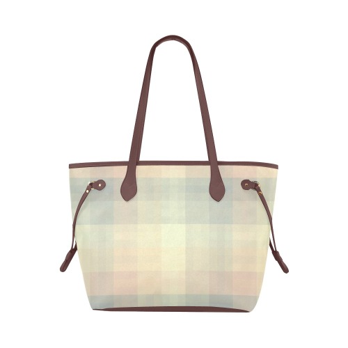Candy Sweet Pastel Pattern Checkers Clover Canvas Tote Bag (Model 1661)