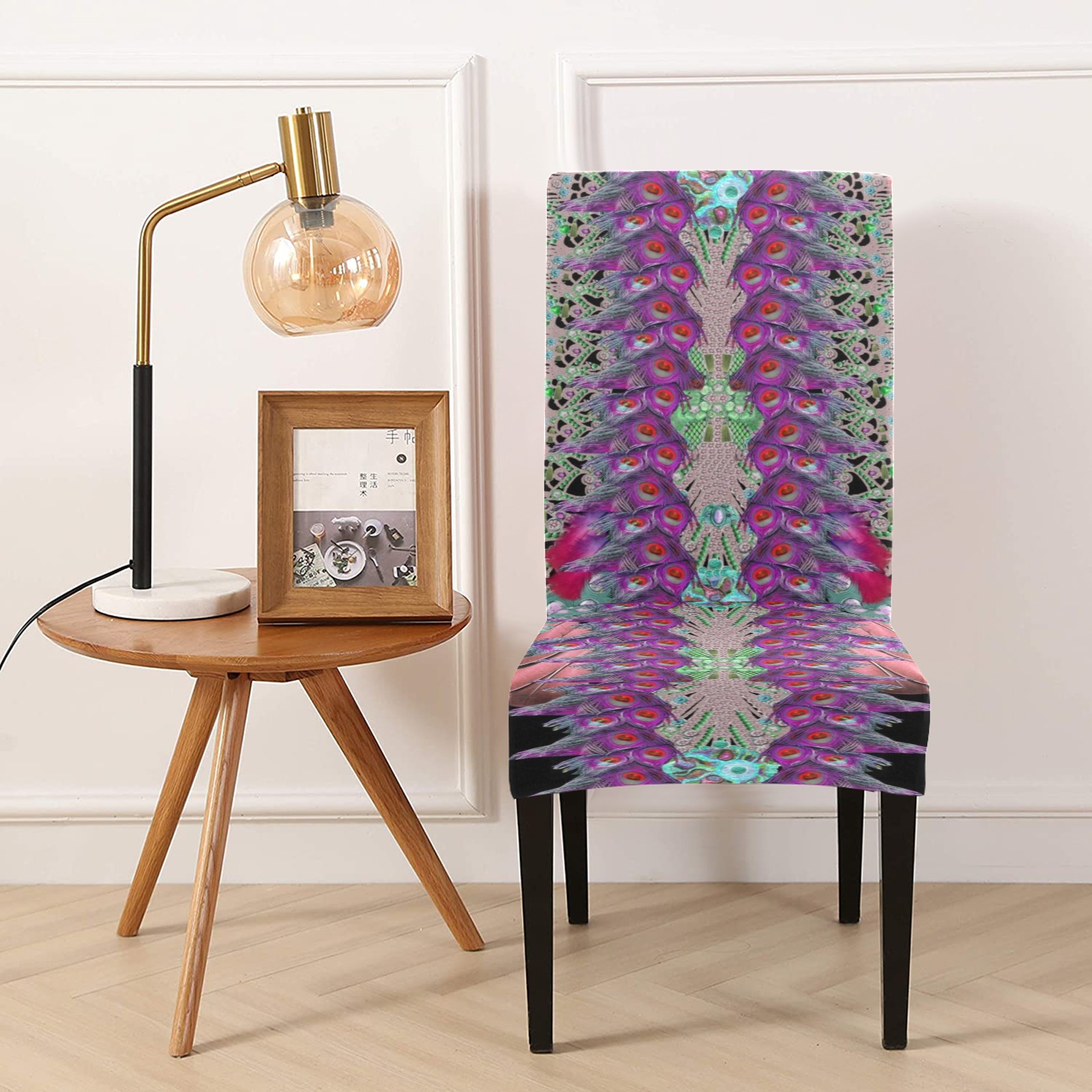 black design Removable Dining Chair Cover | ID: D5528462