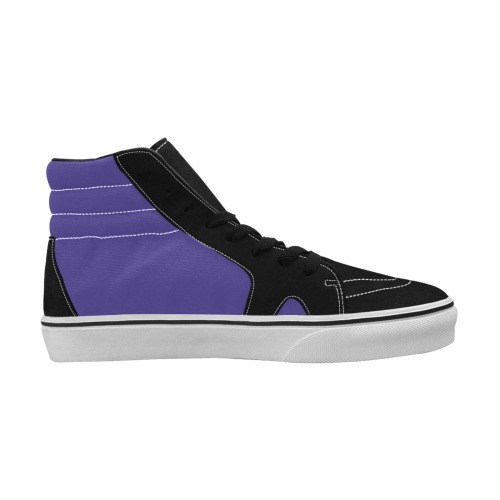 color dark slate blue Women's High Top Skateboarding Shoes (Model E001-1)