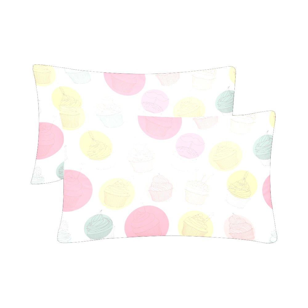 Colorful Cupcakes Custom Pillow Case 20"x 30" (One Side) (Set of 2)