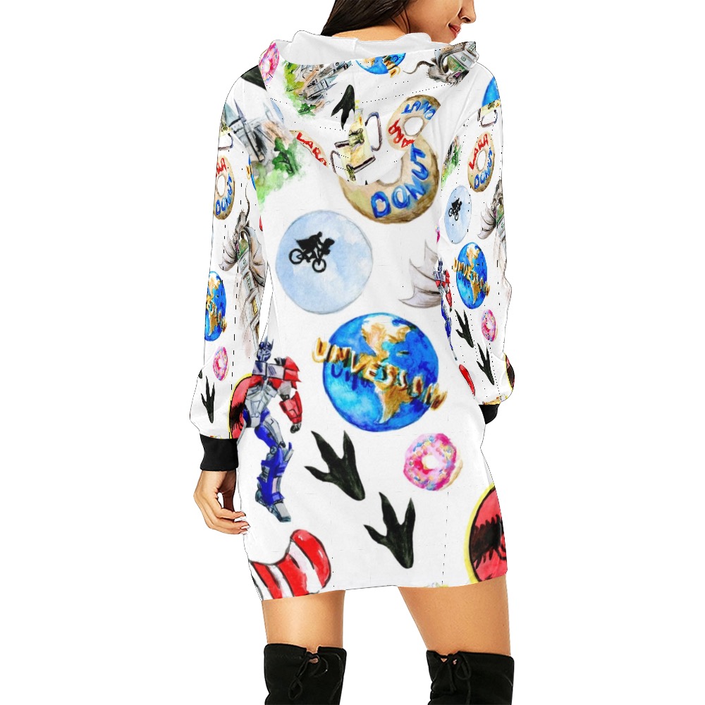 20D80482-840E-415F-9E58-1ED3C6EB7496 All Over Print Hoodie Mini Dress (Model H27)