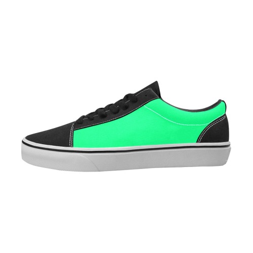 color spring green Women's Low Top Skateboarding Shoes (Model E001-2)