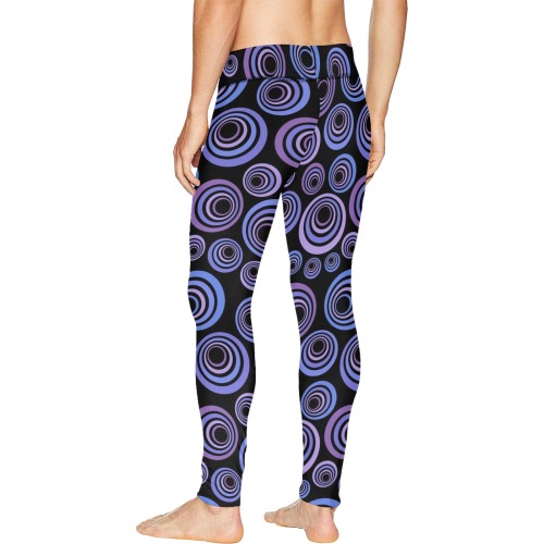 Retro Psychedelic Pretty Purple Pattern Men's All Over Print Leggings (Model L38)