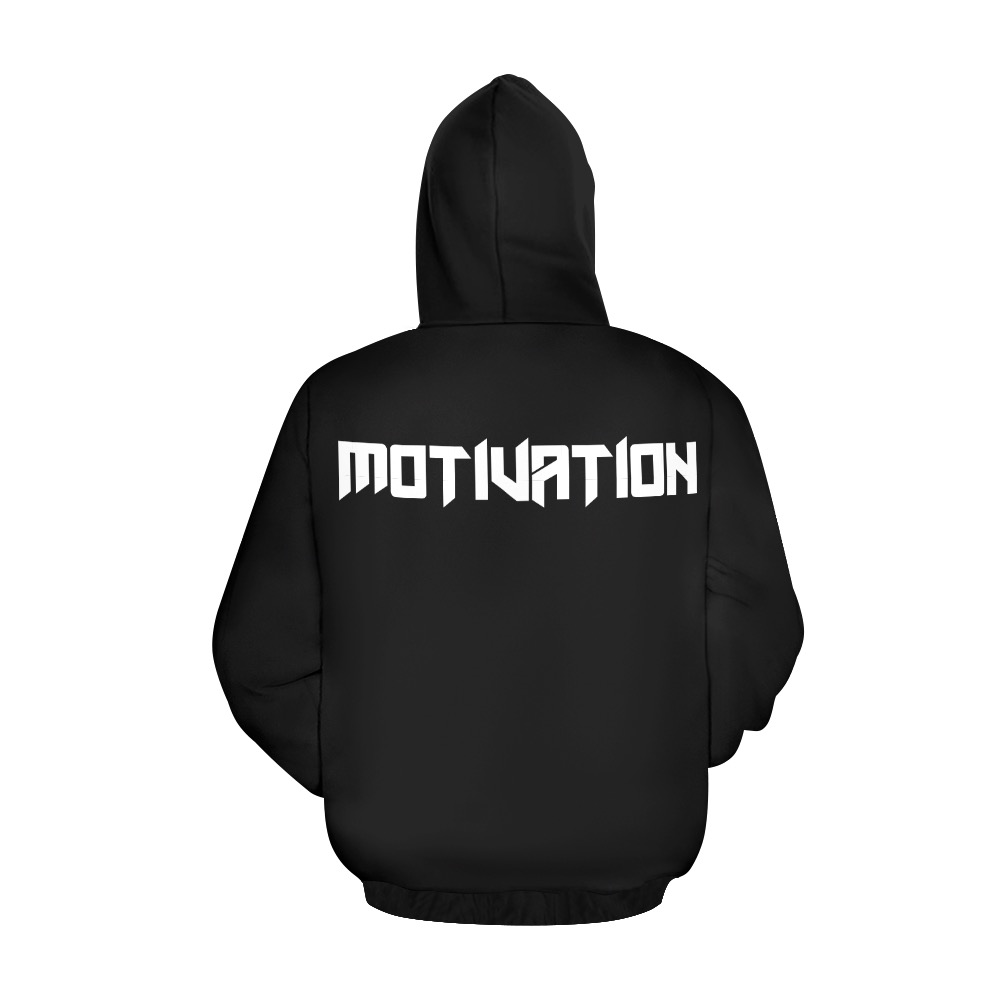 Motivation Black All Over Print Hoodie for Men (USA Size) (Model H13)