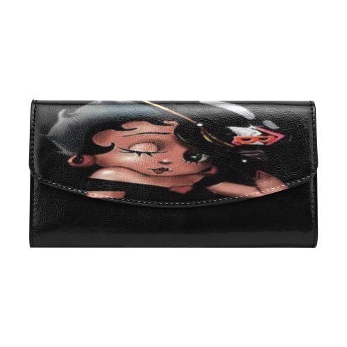 Betty Boop Motorcycle wallet Women's Flap Wallet (Model 1707)