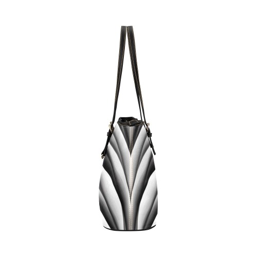Monochrome Ink Leather Tote Bag/Small (Model 1651)