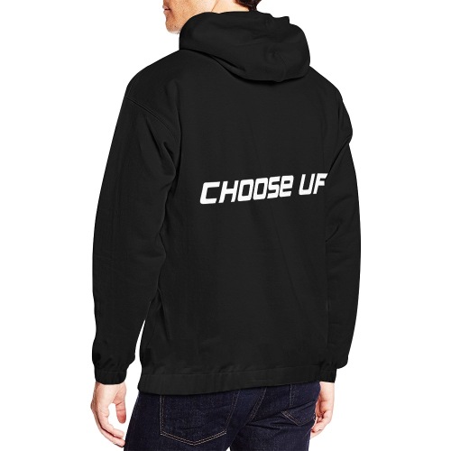 Choose Up Black/White All Over Print Hoodie for Men (USA Size) (Model H13)