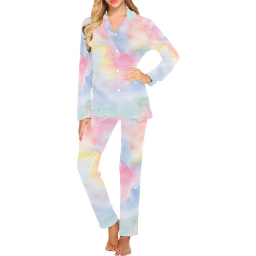 Colorful watercolor Women's Long Pajama Set