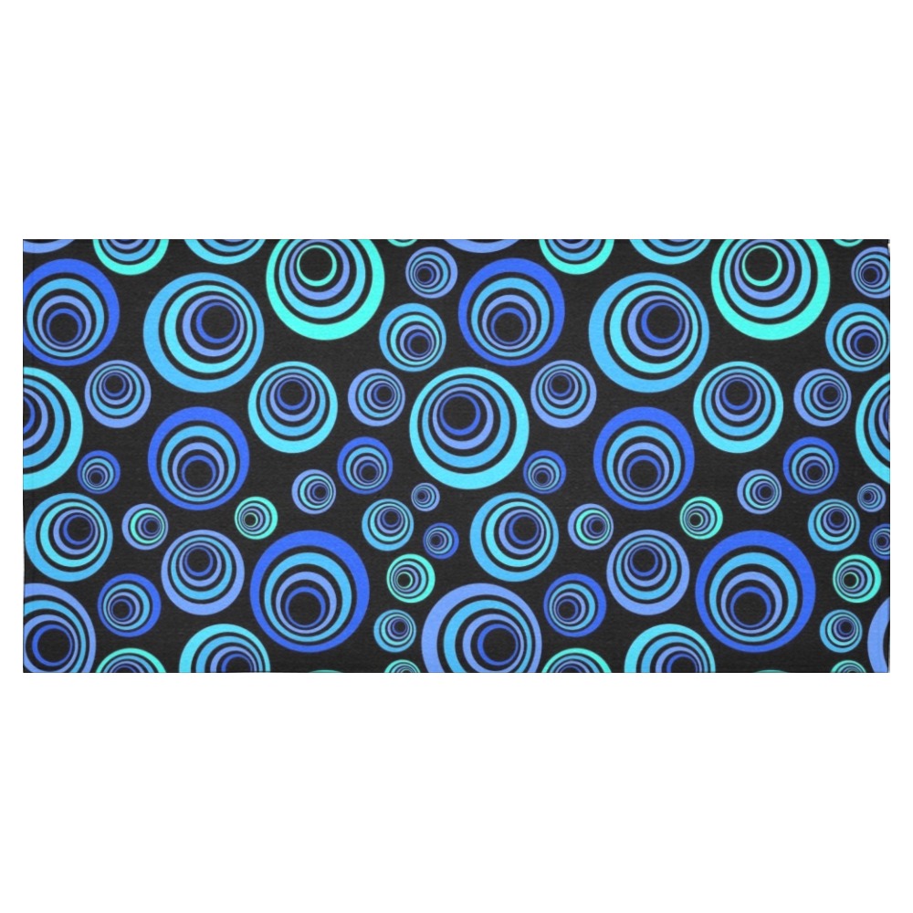 Retro Psychedelic Pretty Blue Pattern Cotton Linen Tablecloth 60"x120"