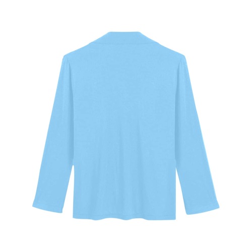 color light sky blue Women's Long Sleeve Pajama Shirt