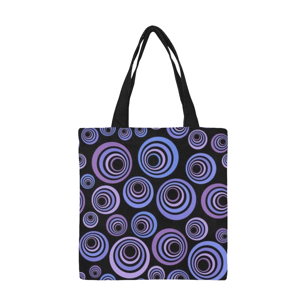 Retro Psychedelic Pretty Purple Pattern All Over Print Canvas Tote Bag/Small (Model 1697)